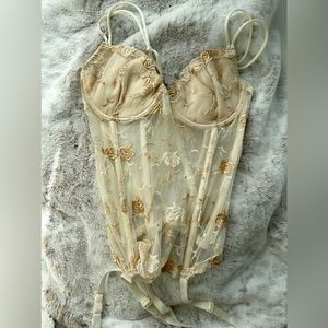 Cream Roses corset